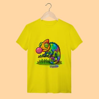 Nome do produto Camiseta T-shirt Adulto Unissex Camaleão – 100% Algodão | Coleção Reino Animal do Caioba