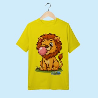 Nome do produto Camiseta Juvenil (10 a 14 anos) Leão – 100% Algodão | Coleção Reino Animal do Caioba