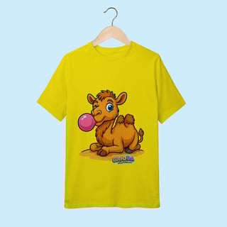 Nome do produto Camiseta Juvenil (10 a 14 anos) Camelo – 100% Algodão | Coleção Reino Animal do Caioba