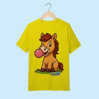 Nome do produto Camiseta Juvenil (10 a 14 anos) Cavalo – 100% Algodão | Coleção Reino Animal do Caioba