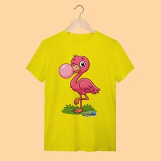 Nome do produto Camiseta T-shirt Adulto Unissex Flamingo – 100% Algodão | Coleção Reino Animal do Caioba