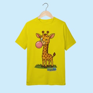 Nome do produto Camiseta Juvenil (10 a 14 anos) Girafa – 100% Algodão | Coleção Reino Animal do Caioba