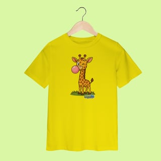 Nome do produto Camiseta Infantil (2 a 8 anos) Girafa – 100% Algodão | Coleção Reino Animal do Caioba