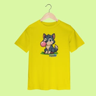 Nome do produto Camiseta Infantil (2 a 8 anos) Lobinho – 100% Algodão | Coleção Reino Animal do Caioba