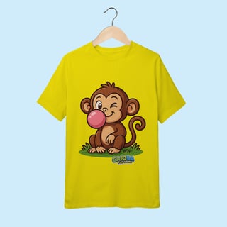 Nome do produto Camiseta Juvenil (10 a 14 anos) Macaco – 100% Algodão | Coleção Reino Animal do Caioba