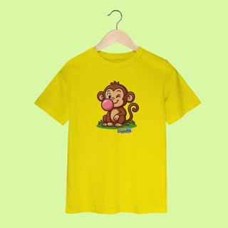 Nome do produto Camiseta Infantil (2 a 8 anos) Macaco – 100% Algodão | Coleção Reino Animal do Caioba
