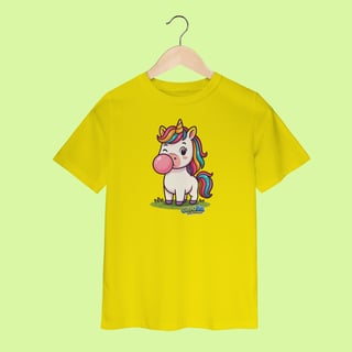 Nome do produto Camiseta Infantil (2 a 8 anos) Unicórnio – 100% Algodão | Coleção Reino Animal do Caioba