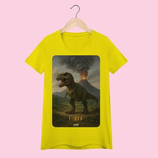 Nome do produto Camiseta Baby Long Feminina T-Rex – 100% Algodão | Coleção Dinossauros