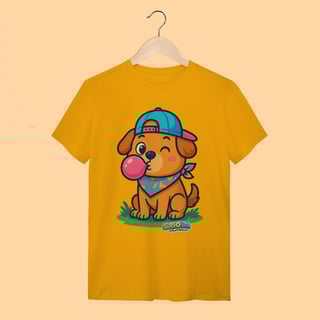 Nome do produto Camiseta T-shirt Adulto Unissex Cachorro com Bandana – 100% Algodão | Coleção Reino Animal do Caioba