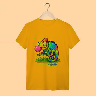 Nome do produto Camiseta T-shirt Adulto Unissex Camaleão – 100% Algodão | Coleção Reino Animal do Caioba
