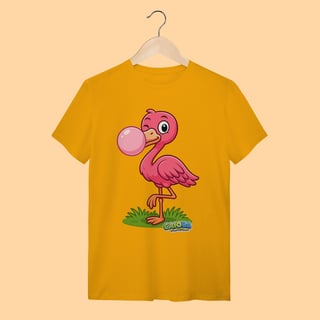 Nome do produto Camiseta T-shirt Adulto Unissex Flamingo – 100% Algodão | Coleção Reino Animal do Caioba