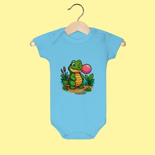 Nome do produto Body Infantil Jacaré – 100% Algodão | Coleção Reino Animal do Caioba