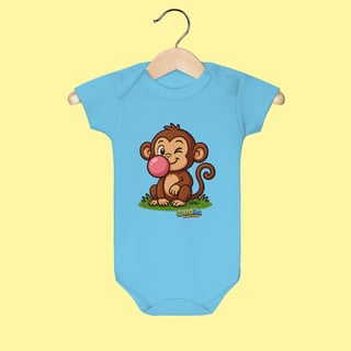 Nome do produto Body Infantil Macaco – 100% Algodão | Coleção Reino Animal do Caioba