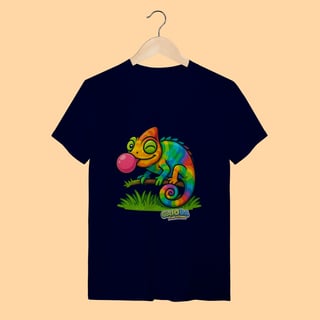 Nome do produto Camiseta T-shirt Adulto Unissex Camaleão – 100% Algodão | Coleção Reino Animal do Caioba
