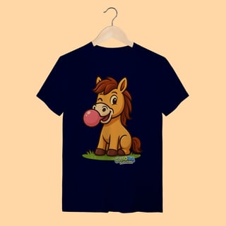 Nome do produto Camiseta T-shirt Adulto Unissex Cavalo – 100% Algodão | Coleção Reino Animal do Caioba