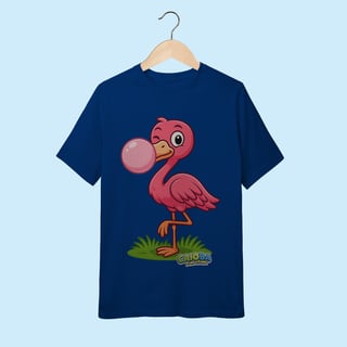 Nome do produto Camiseta Juvenil (10 a 14 anos) Flamingo – 100% Algodão | Coleção Reino Animal do Caioba