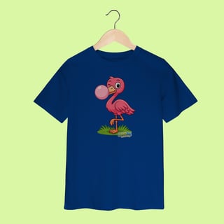 Nome do produto Camiseta Infantil (2 a 8 anos) Flamingo – 100% Algodão | Coleção Reino Animal do Caioba