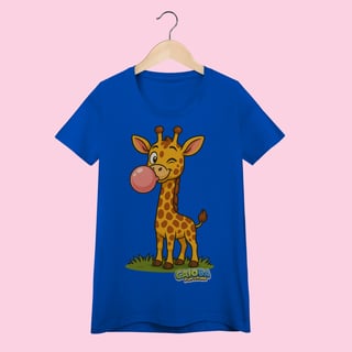 Nome do produto Camiseta Baby Long Feminina Girafa – 100% Algodão | Coleção Reino Animal do Caioba