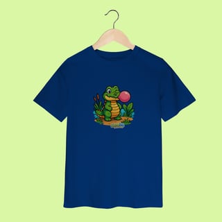 Nome do produto Camiseta Infantil (2 a 8 anos) Jacaré – 100% Algodão | Coleção Reino Animal do Caioba