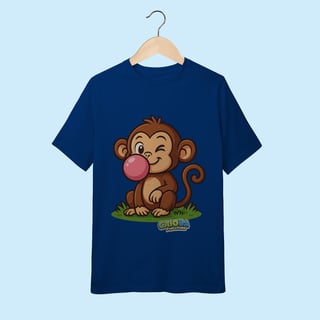 Nome do produto Camiseta Juvenil (10 a 14 anos) Macaco – 100% Algodão | Coleção Reino Animal do Caioba