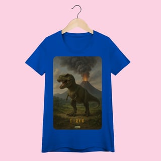 Nome do produto Camiseta Baby Long Feminina T-Rex – 100% Algodão | Coleção Dinossauros