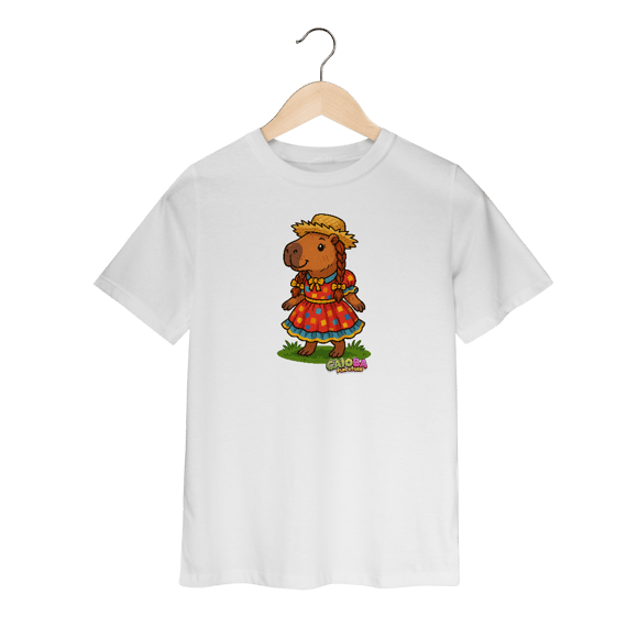 Camiseta Capivara caipira menina - infantil