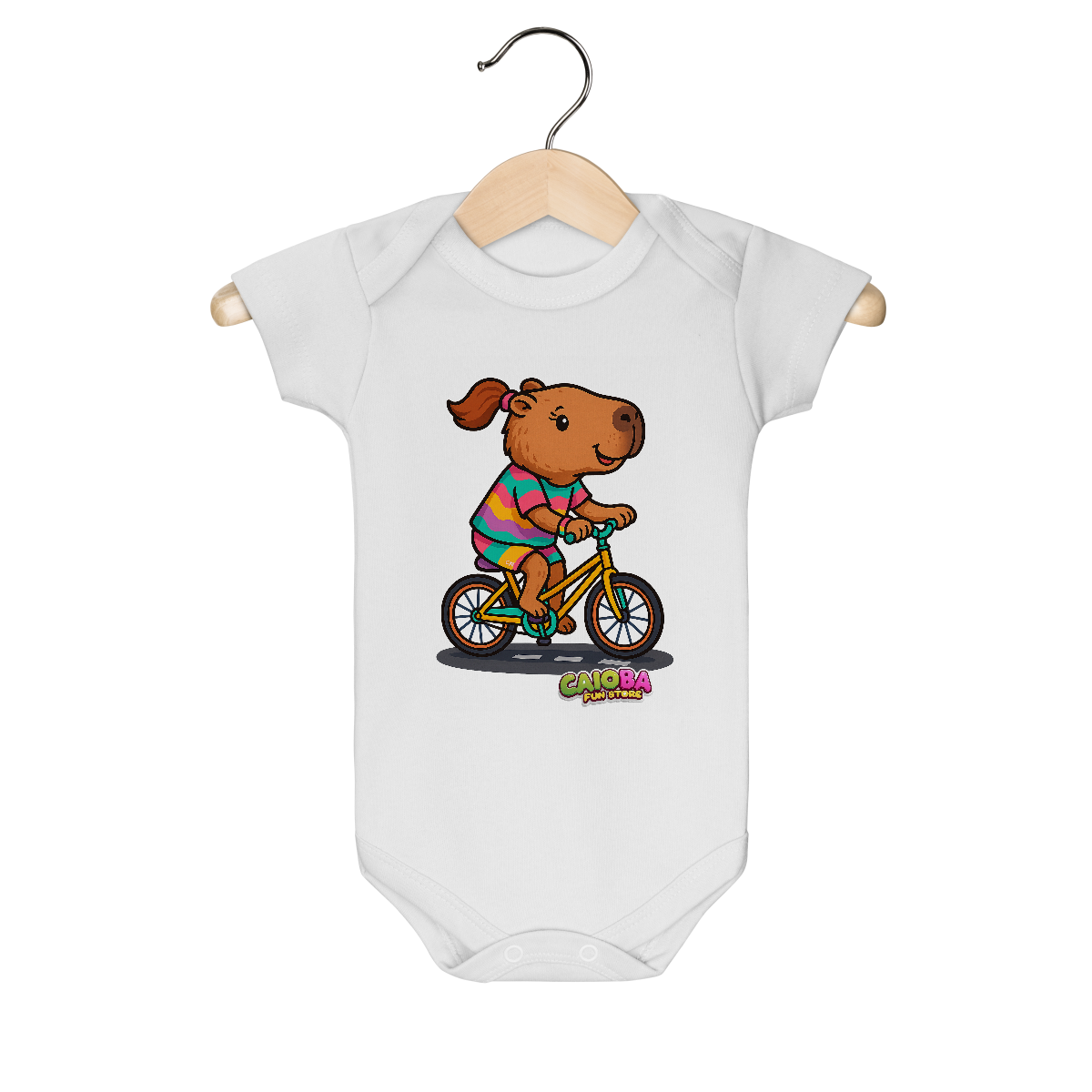 Nome do produto: Body Infantil Capivara Bike menina
