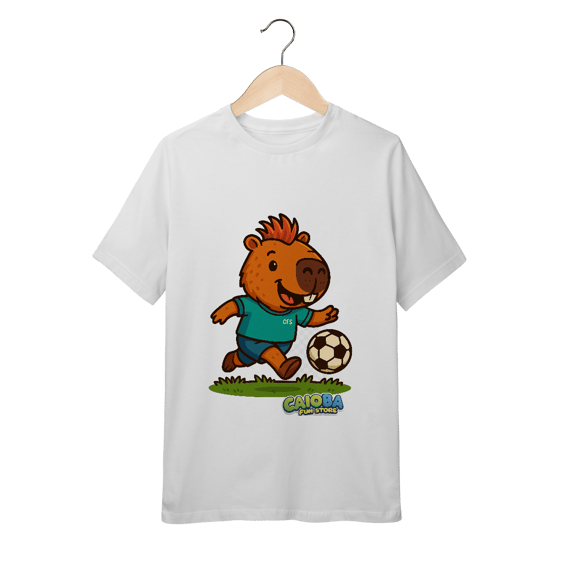 Camiseta Capivara Jogando Futebol - juvenil