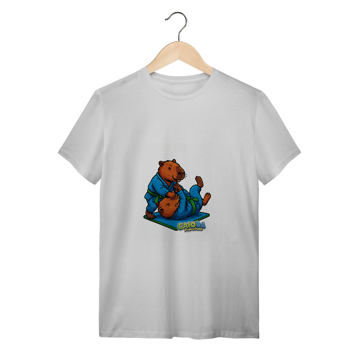 Nome do produto: Camiseta Capivara Lutando Jiu-Jitsu menino - Adulto 