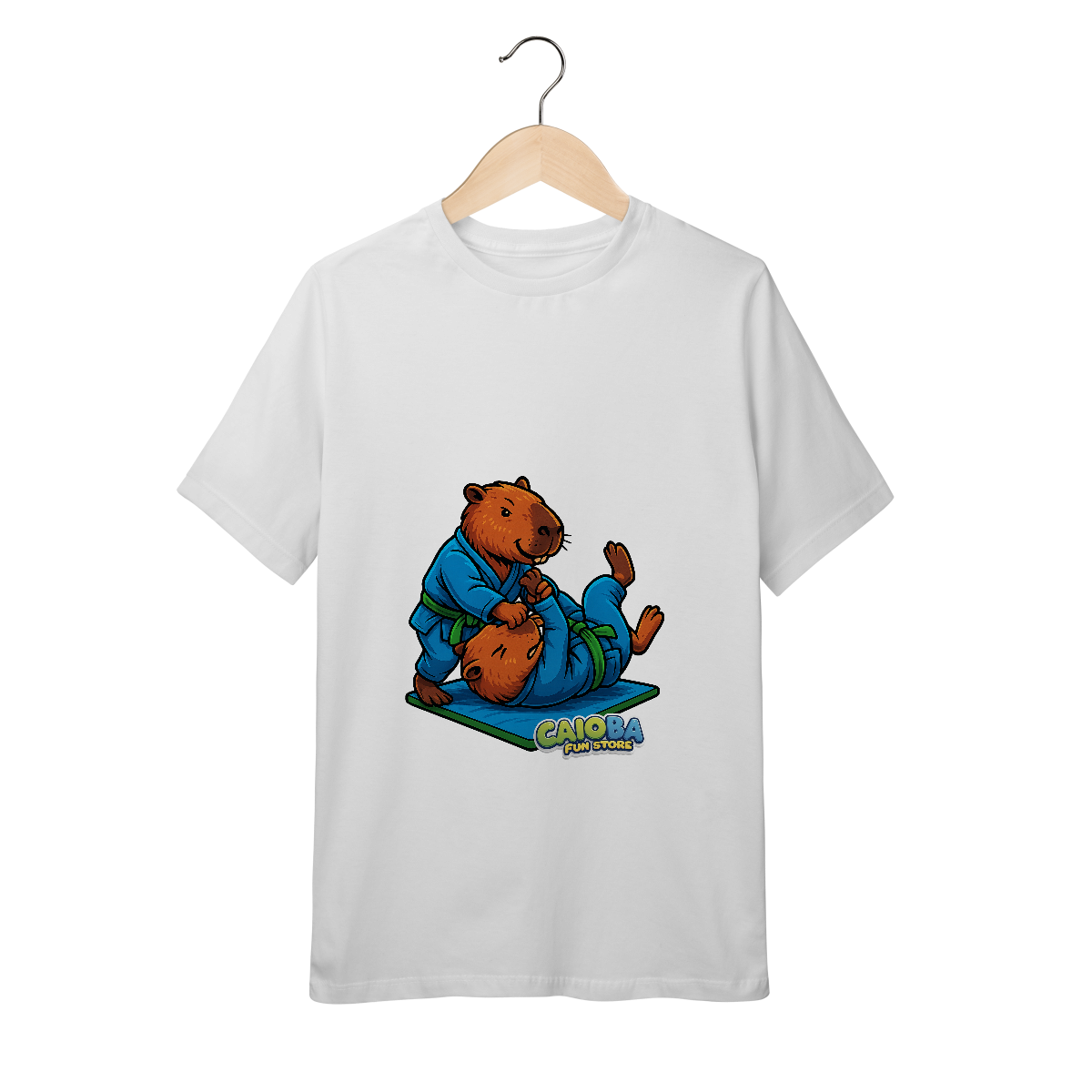 Nome do produto: Camiseta Capivara Lutando Jiu-Jitsu menino - juvenil
