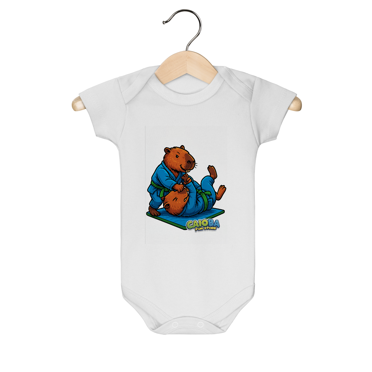 Nome do produto: Body Infantil Capivara Lutando Jiu-Jitsu menino