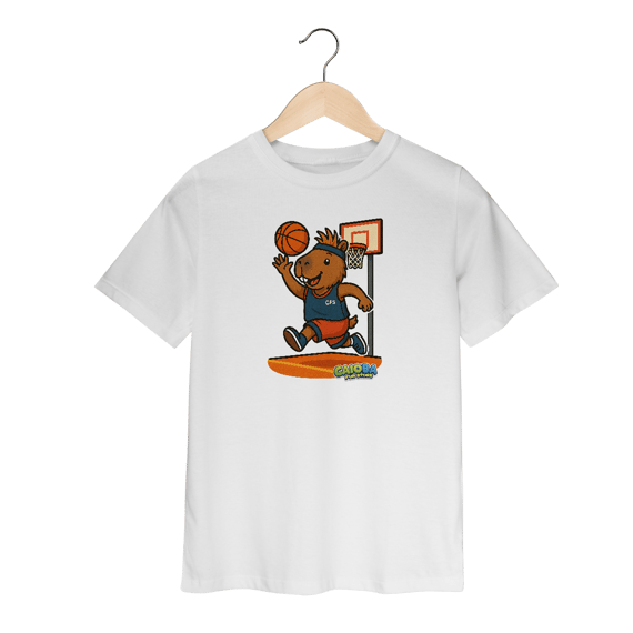 Camiseta Capivara Jogando Basquete - infantil