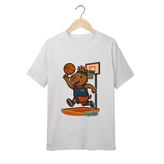 Camiseta Capivara Jogando Basquete - juvenil