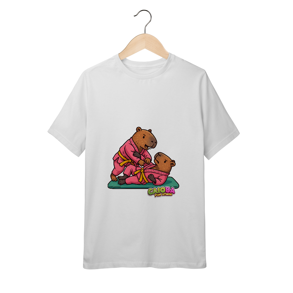 Nome do produto: Camiseta Capivara Lutando Jiu-Jitsu menina - juvenil