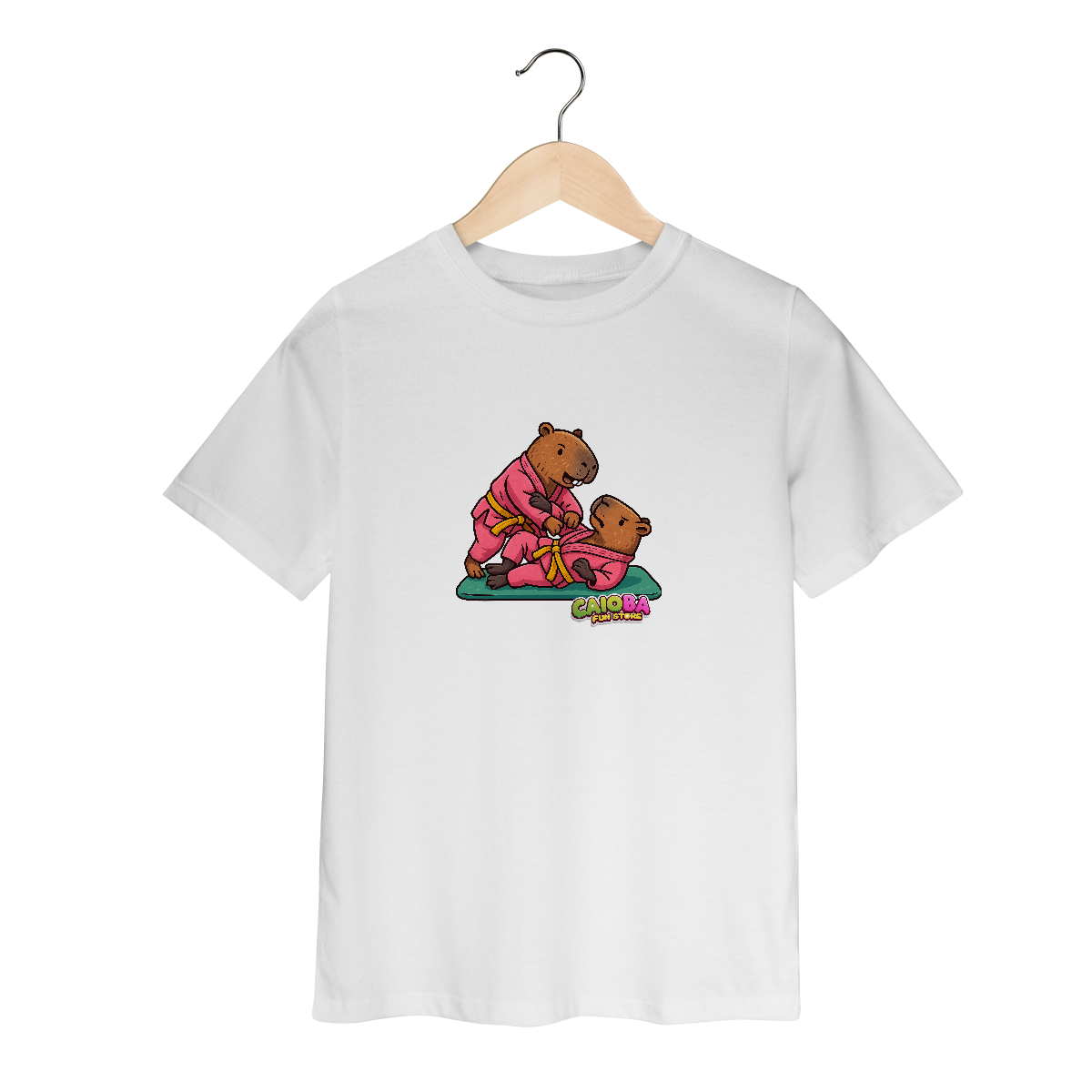 Nome do produto: Camiseta Capivara Lutando Jiu-Jitsu menina - infantil