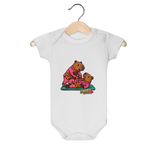Nome do produto Body Infantil Capivara Lutando Jiu-Jitsu menina