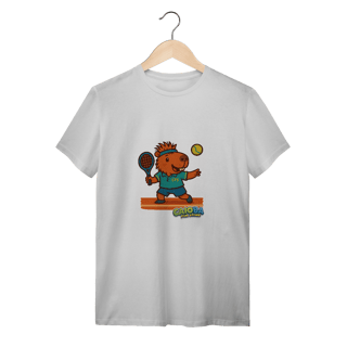Camiseta Capivara Jogando Tênis - adulto