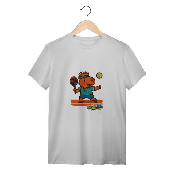 Camiseta Capivara Jogando Tênis - adulto