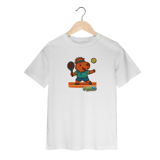 Camiseta Capivara Jogando Tênis - infantil