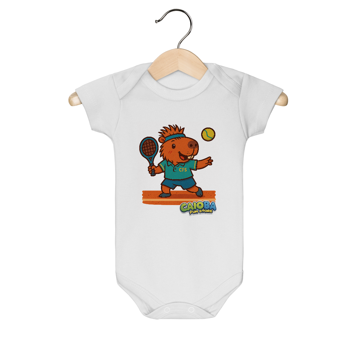 Nome do produto: Body Infantil Capivara Jogando Tênis