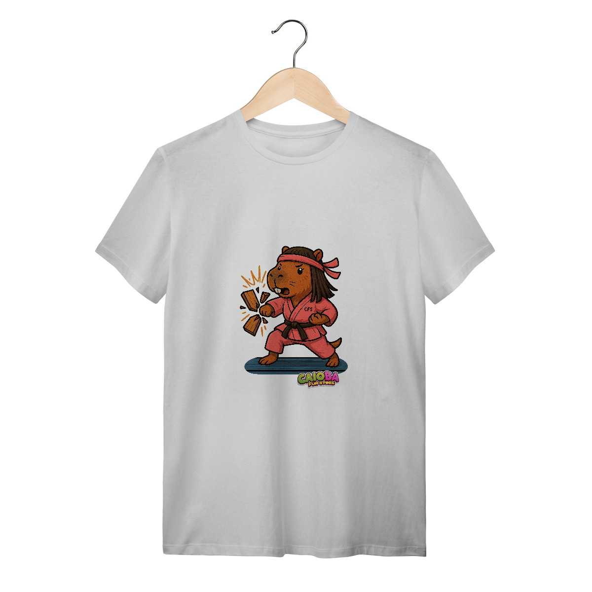 Nome do produto: Camiseta Capivara Karateca menina - adulto