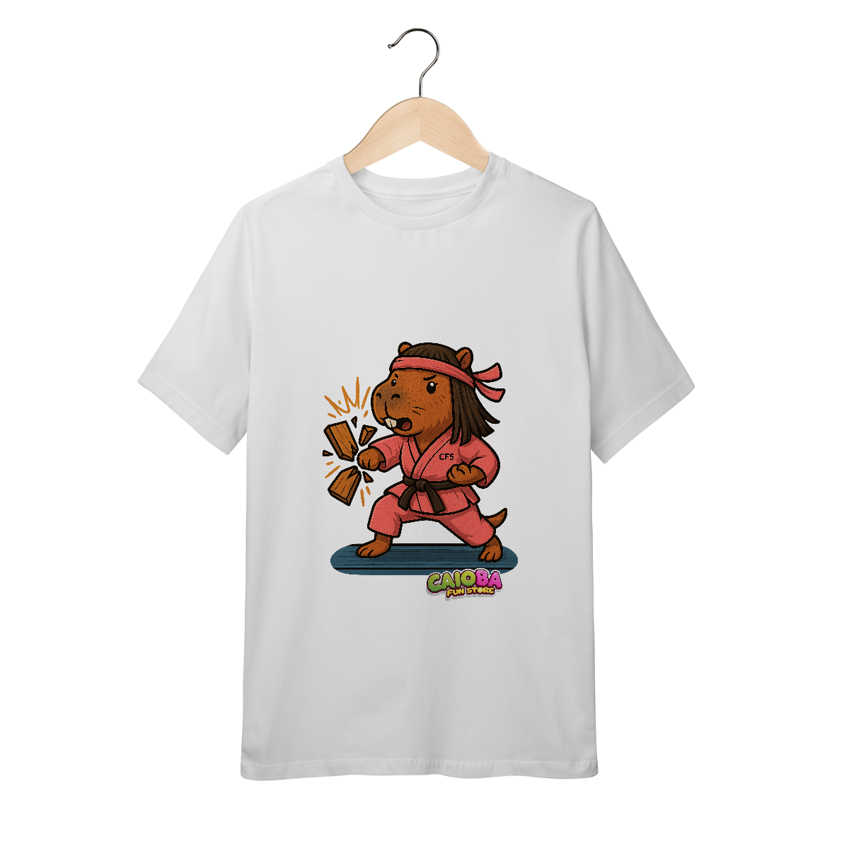 Nome do produto: Camiseta Capivara Karateca menina - juvenil