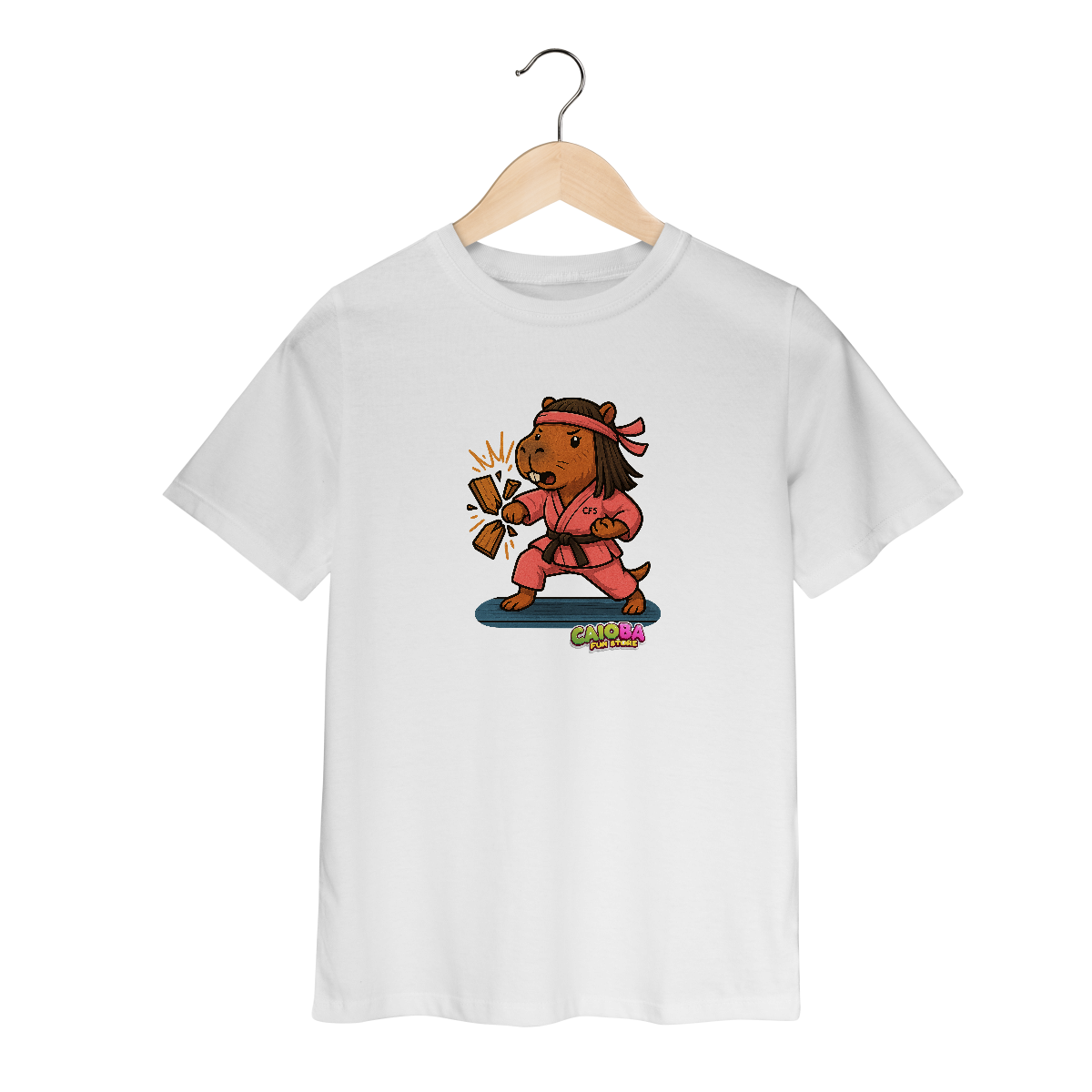 Nome do produto: Camiseta Capivara Karateca menina - infantil