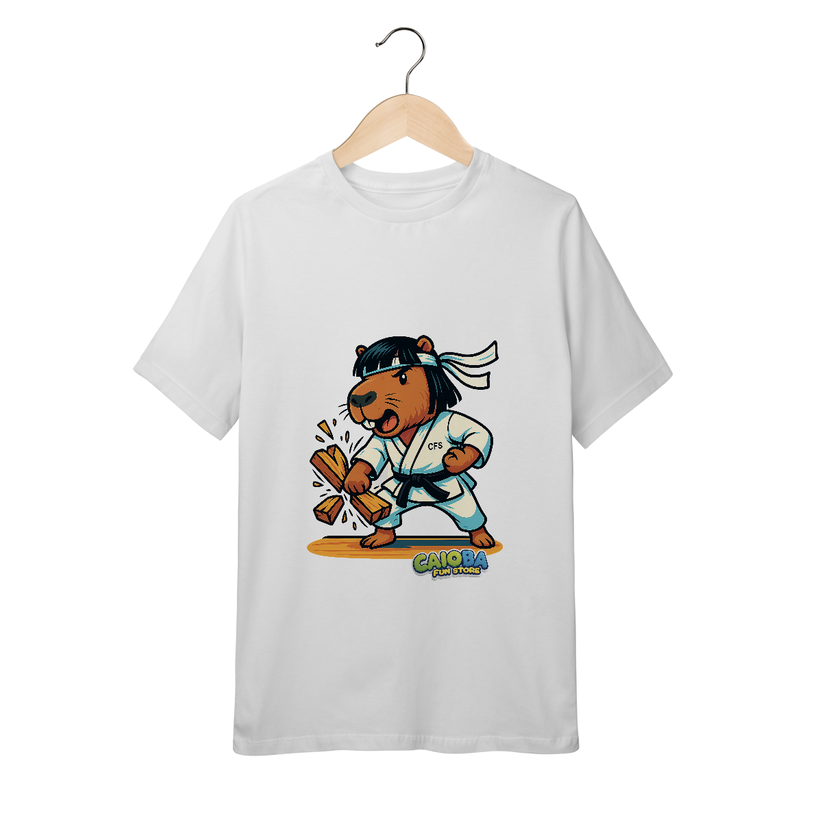 Nome do produto: Camiseta Capivara Karateca menino - juvenil