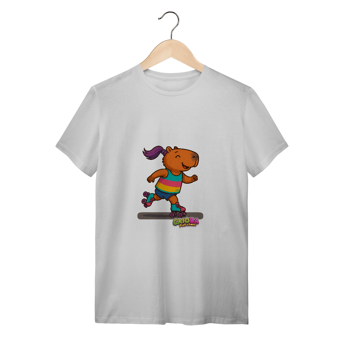 Nome do produto: Camiseta Capivara de Patins menina - adulto