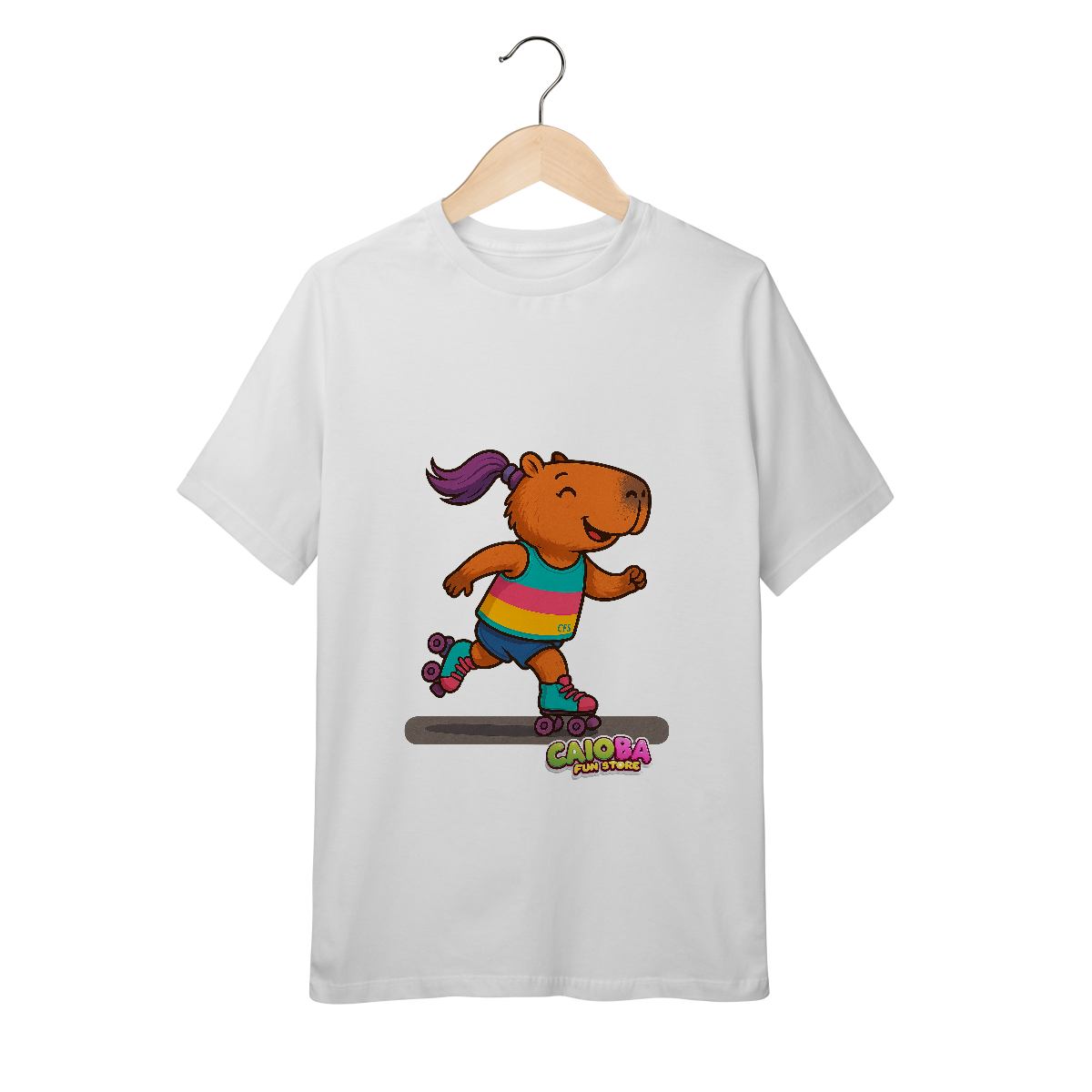 Nome do produto: Camiseta Capivara de Patins menina - juvenil
