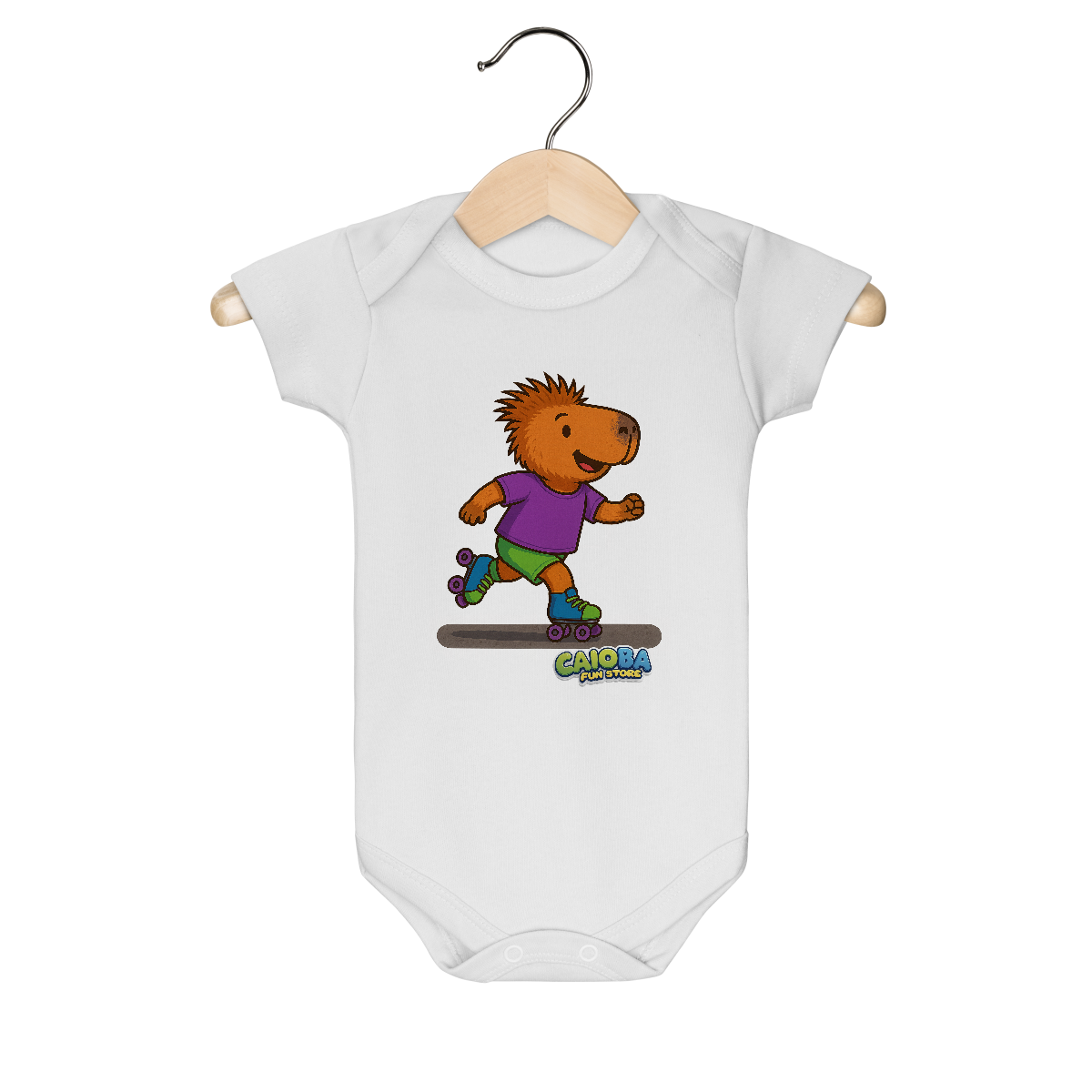 Nome do produto: Body Infantil Capivara de Patins menino