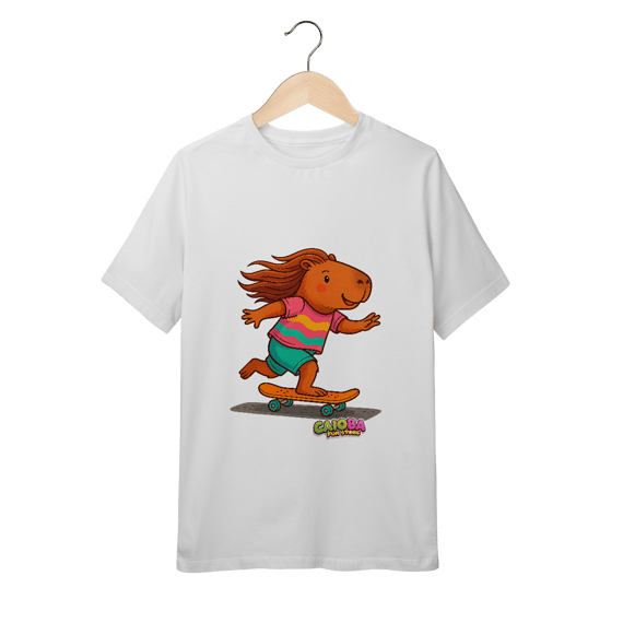 Camiseta Capivara de Skate menina - juvenil