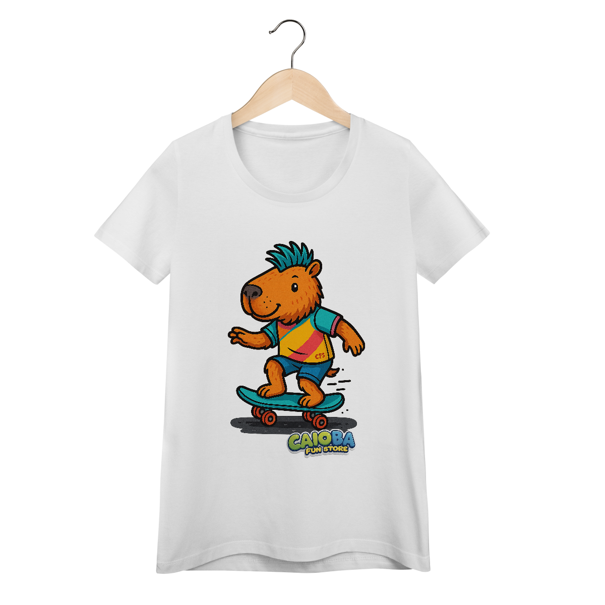 Nome do produto: Camiseta Capivara de Skate menino - feminina