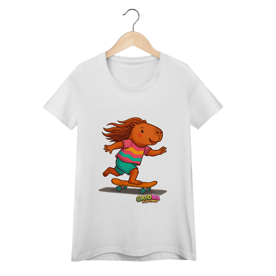 Camiseta Capivara de Skate menina - feminina